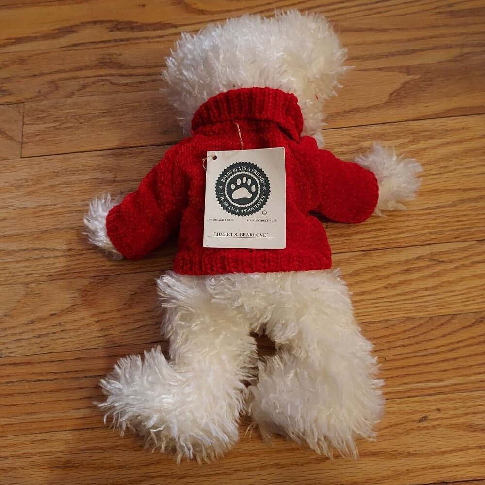 Vintage 1980's Boyd's Bear Juliet's Bear love White 12" Plush fully Jointed - Picture 7 of 11